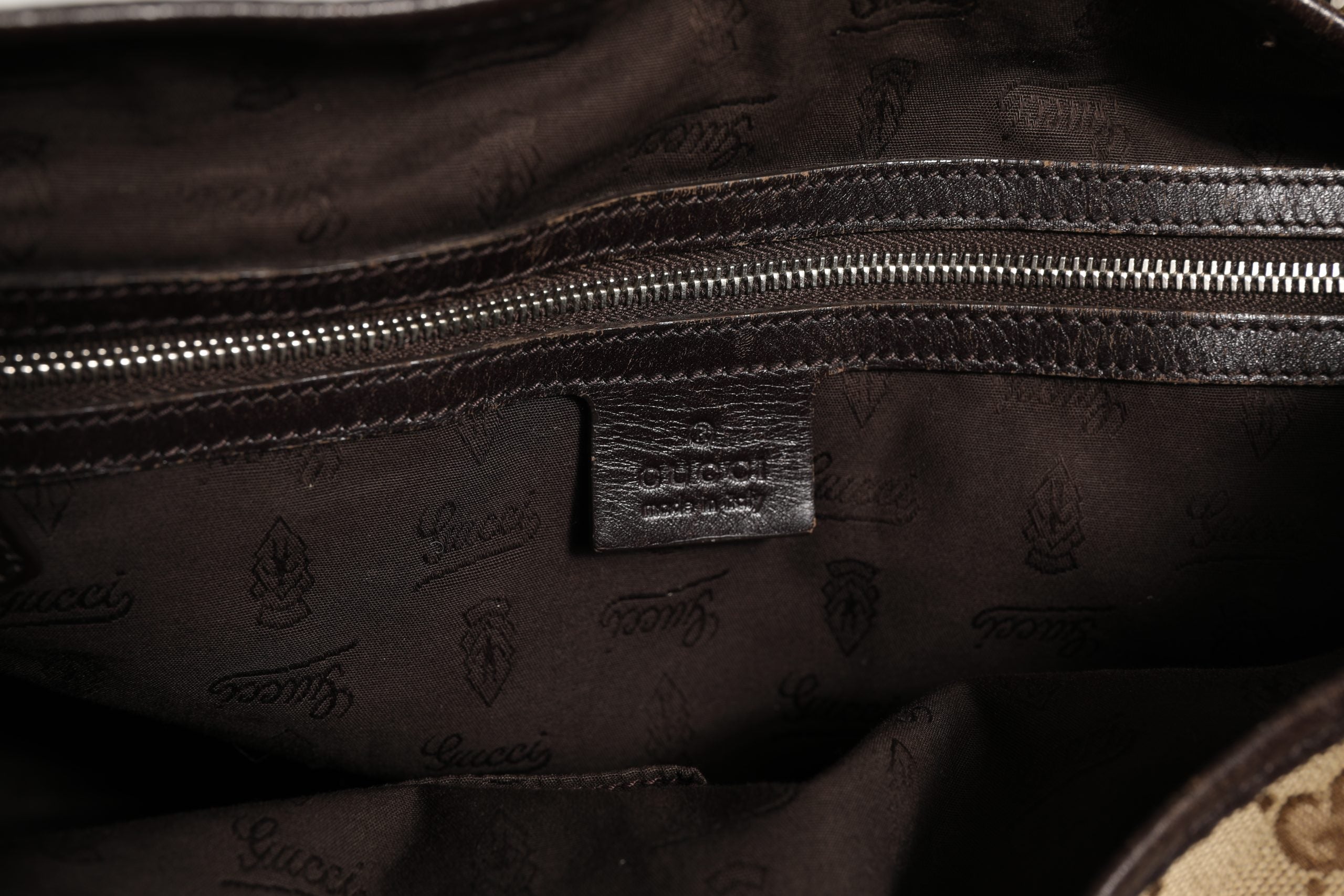 Gucci Twins Medium Tote Bag aus beigem und schwarzem Canvas