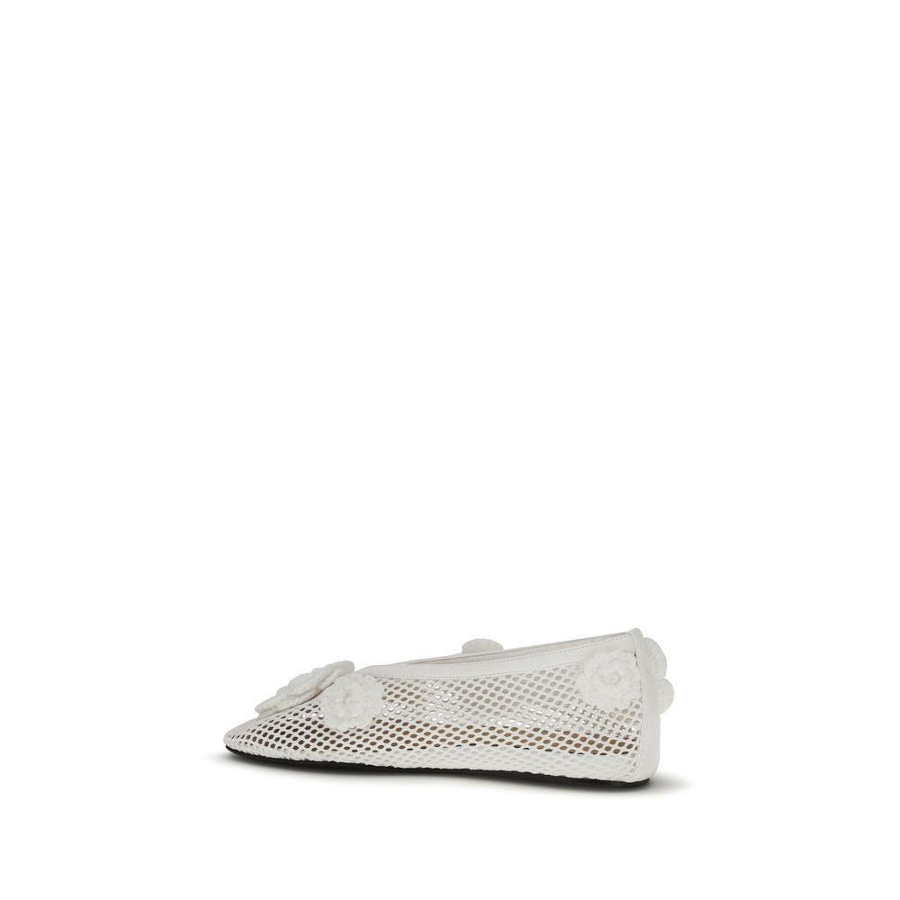 Ganni Weiße Ballerinas aus Polyethylen