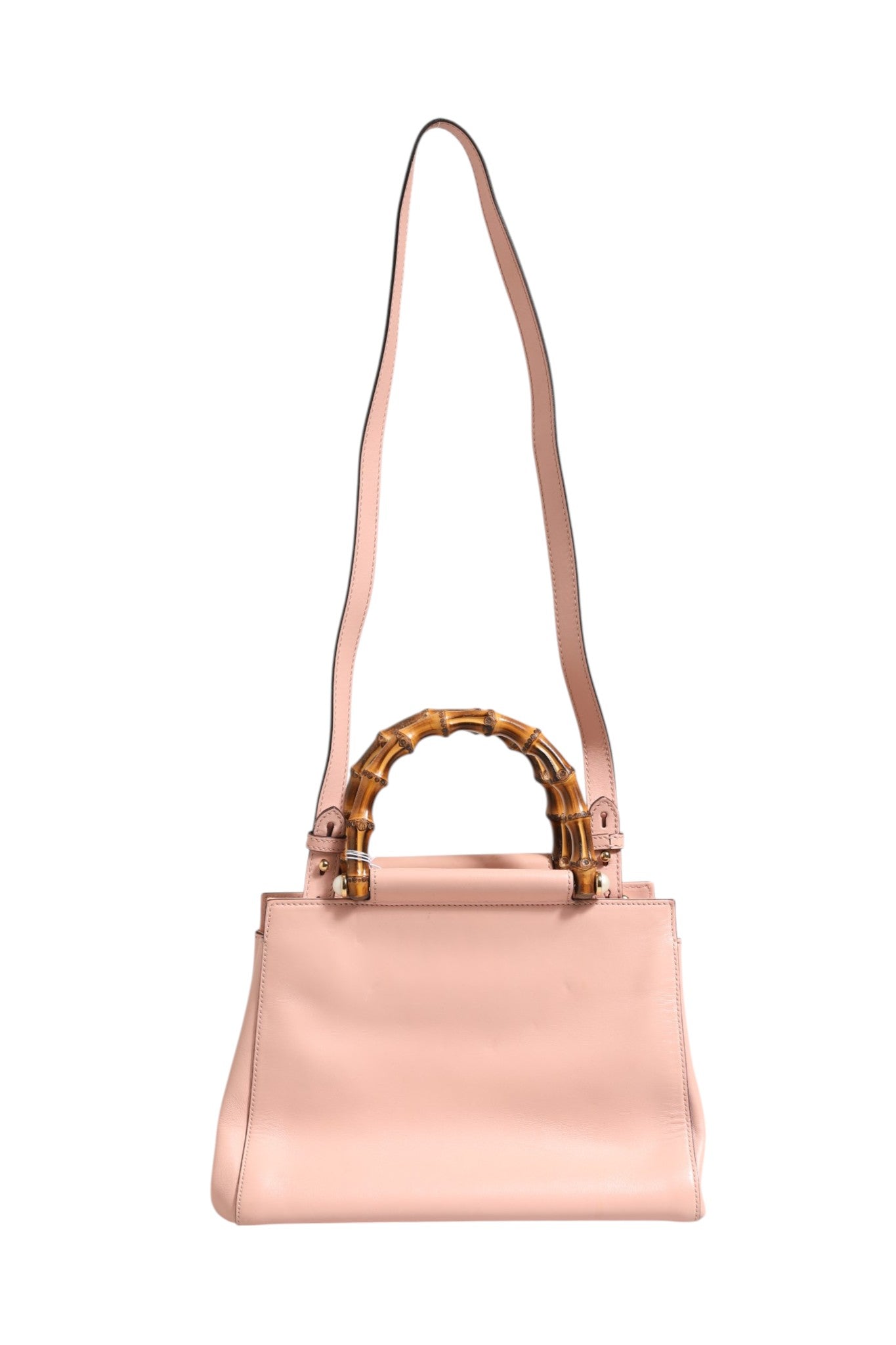 Sac à poignée supérieure Nymphaea petit format en cuir de veau rose et blanc Gucci