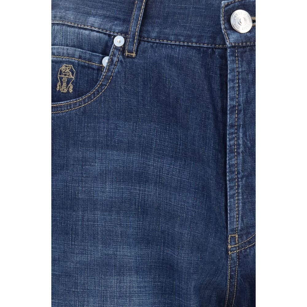 Brunello Cucinelli blaue Jeans aus Baumwolle
