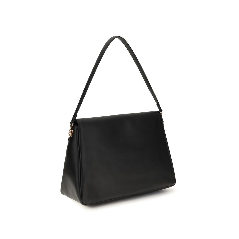 Tory Burch Schultertasche aus schwarzem Kalbsleder Bos Taurus