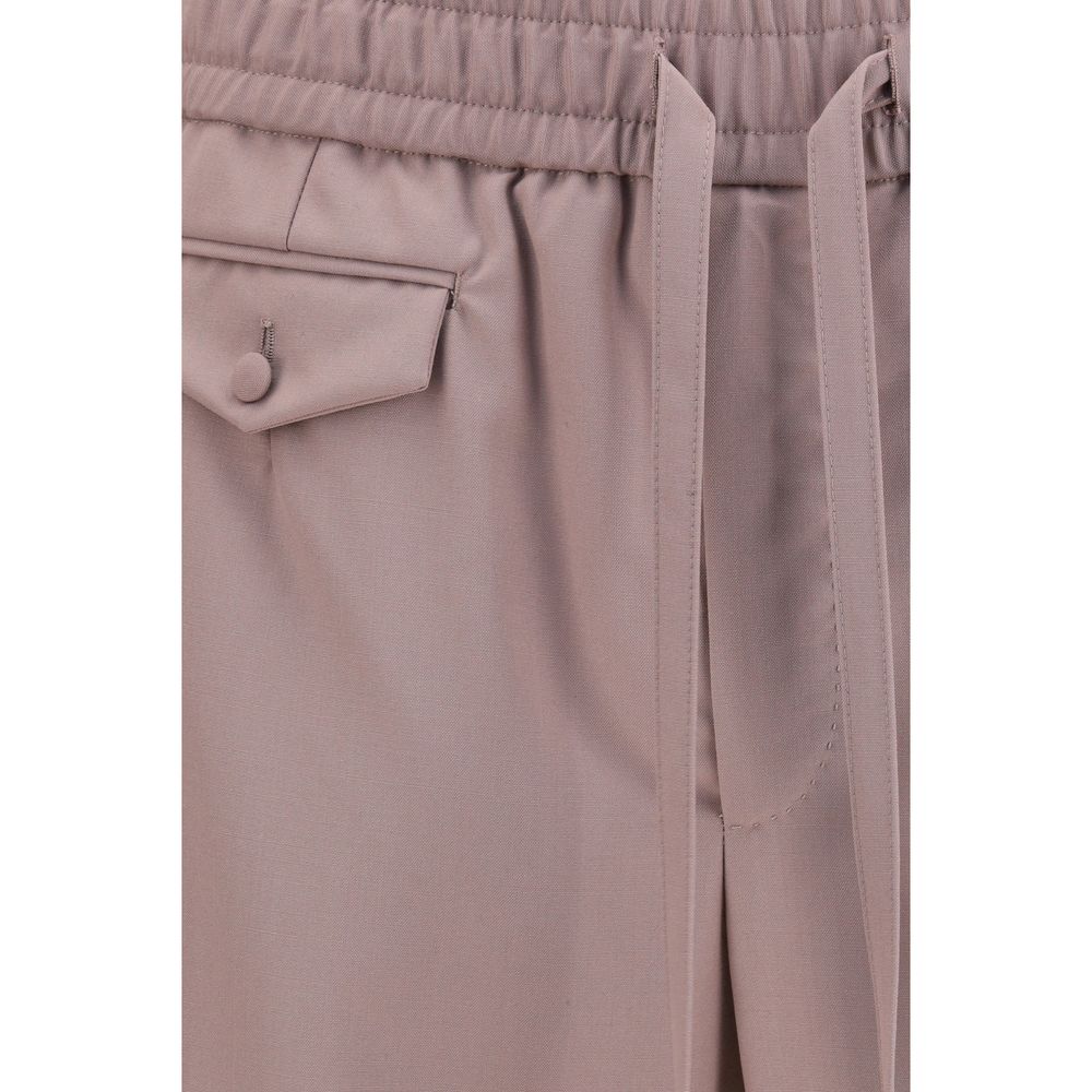 Dolce & Gabbana Braune Jogginghose (Sporthose) aus Wolle mit Widder-Stickerei