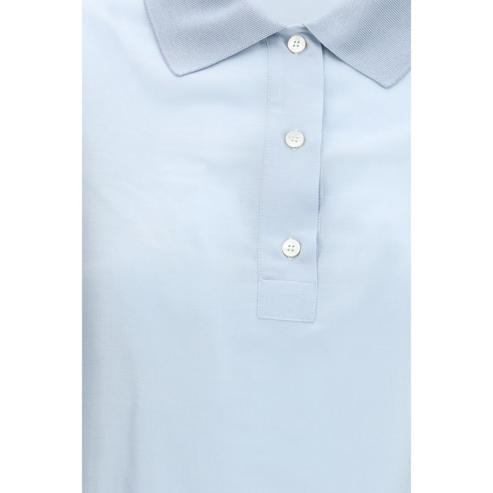 Jacob Cohen Blaues Woll-Overshirt mit kurzen Ärmeln