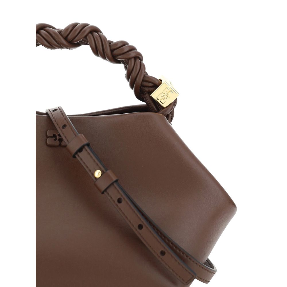 Ganni Handtasche aus braunem Kalbsleder Bos Taurus