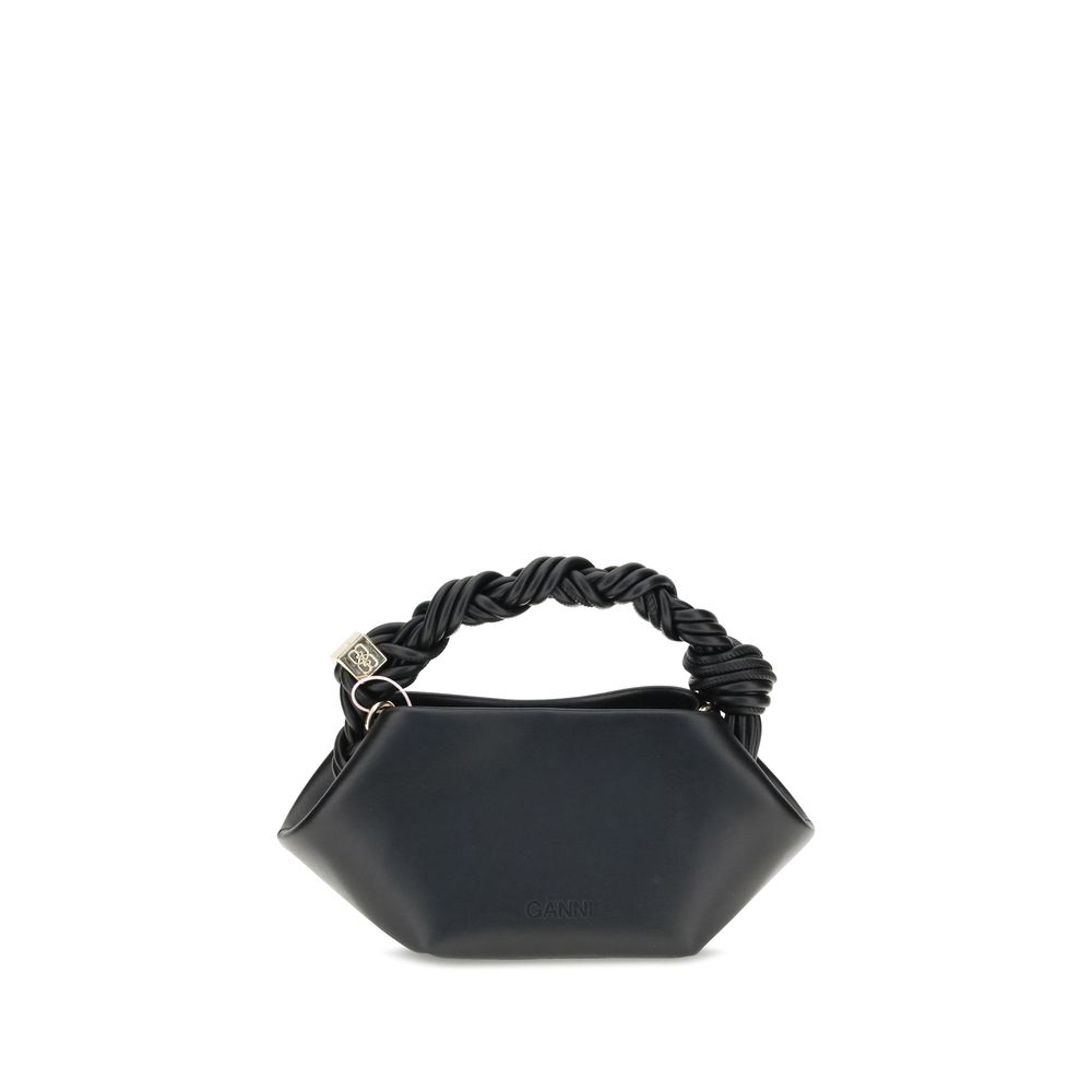 Sac porté épaule en cuir noir Ganni