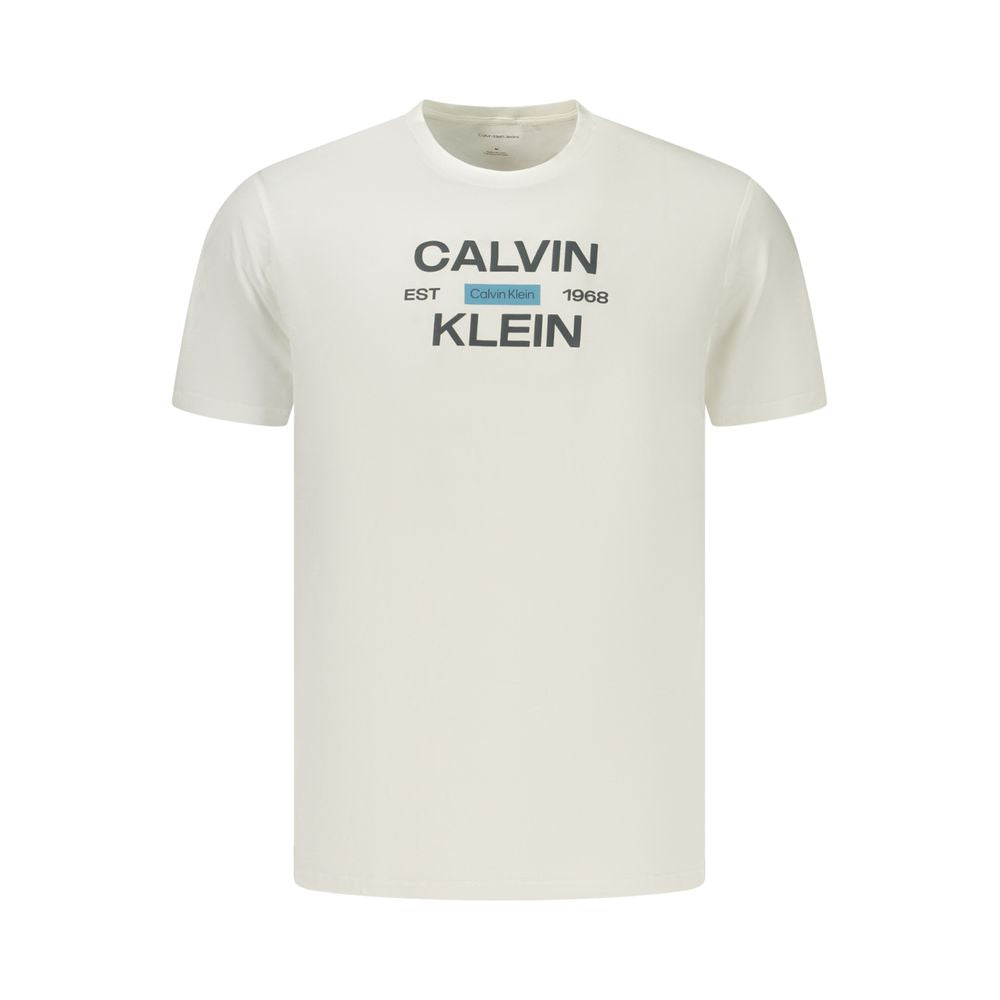 T-shirt Calvin Klein blanc en coton pour homme