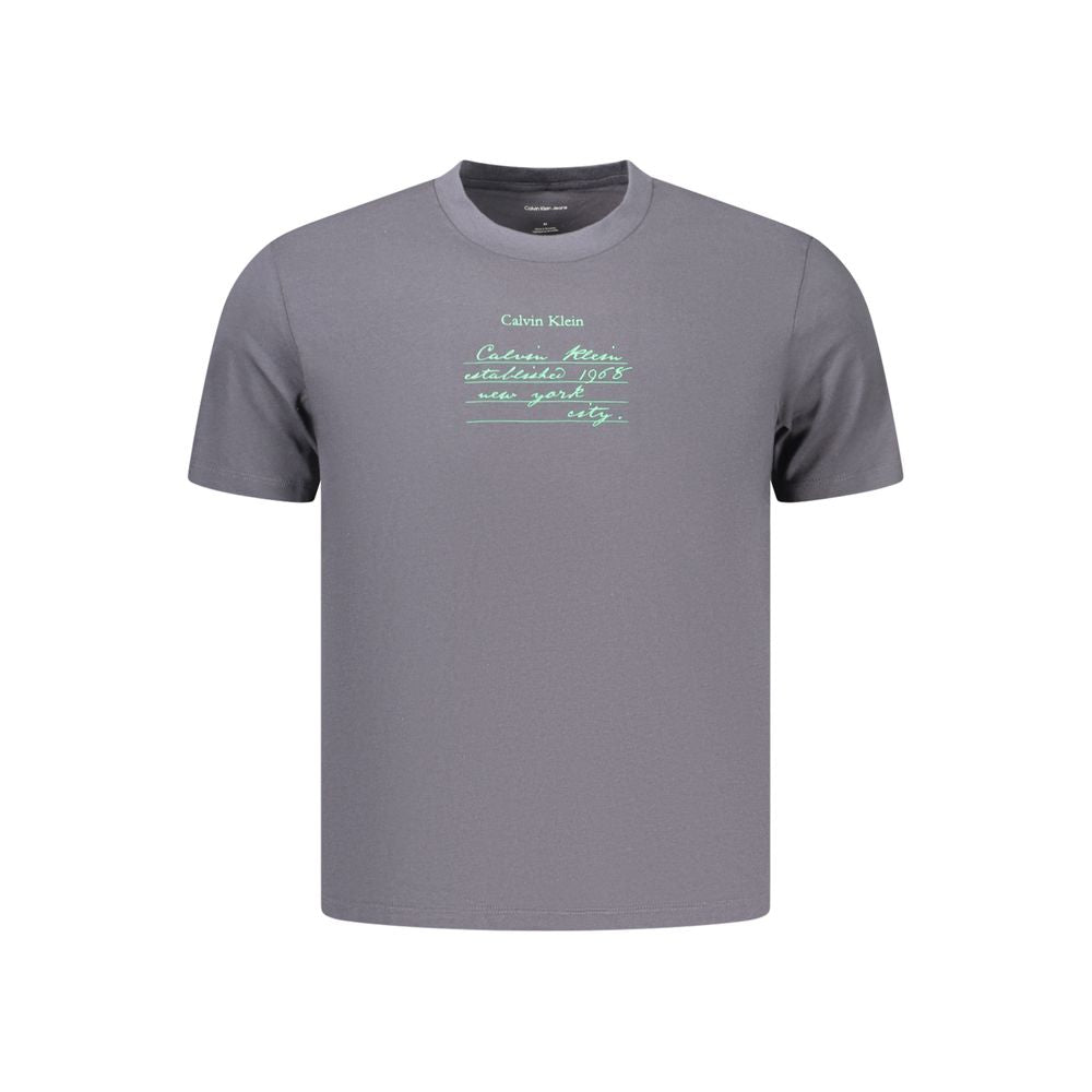 T-shirt gris en coton pour homme Calvin Klein