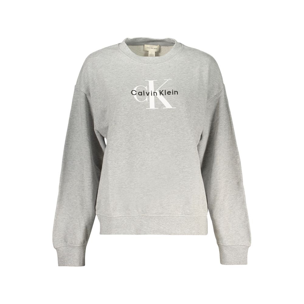 Sweat-shirt femme en coton gris Calvin Klein