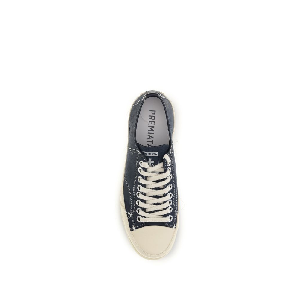 Premiata Blaue Kalbsleder-Bos Taurus Low-Top-Sneaker