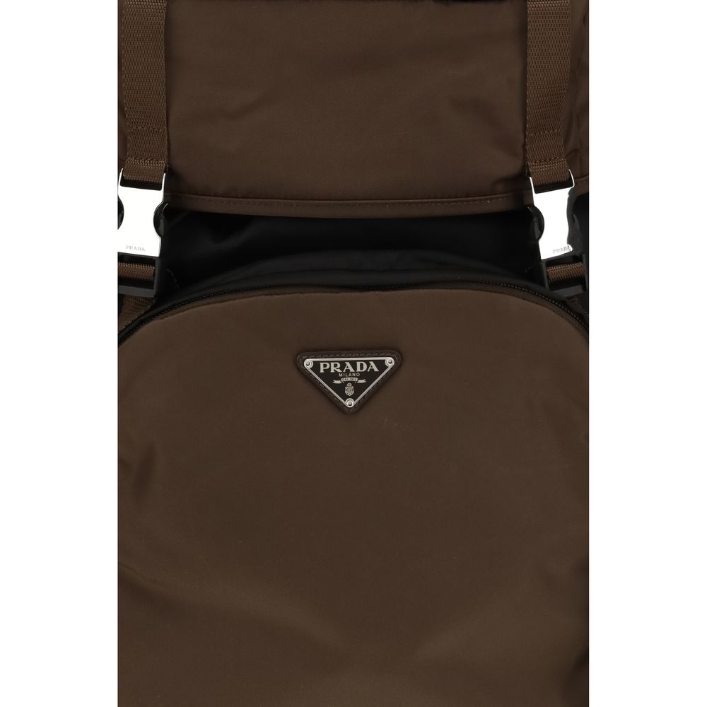 Prada Rucksack aus recyceltem Polyamid in Braun