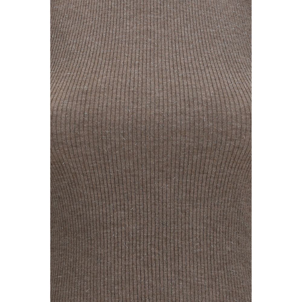 Brunello Cucinelli ärmelloser Pullover aus braunem Kaschmir