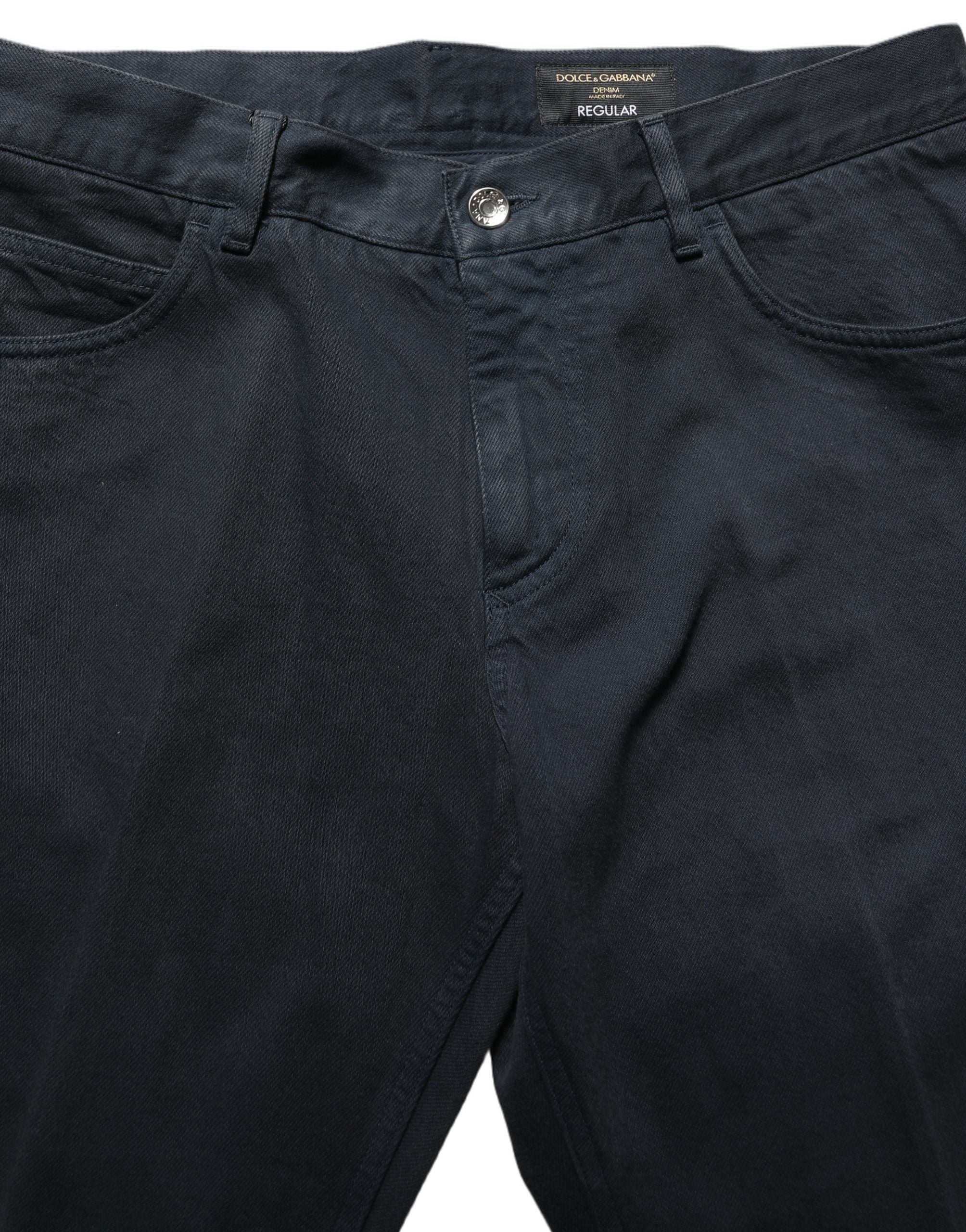 Jean en denim skinny taille mi-haute en coton noir Dolce & Gabbana pour homme