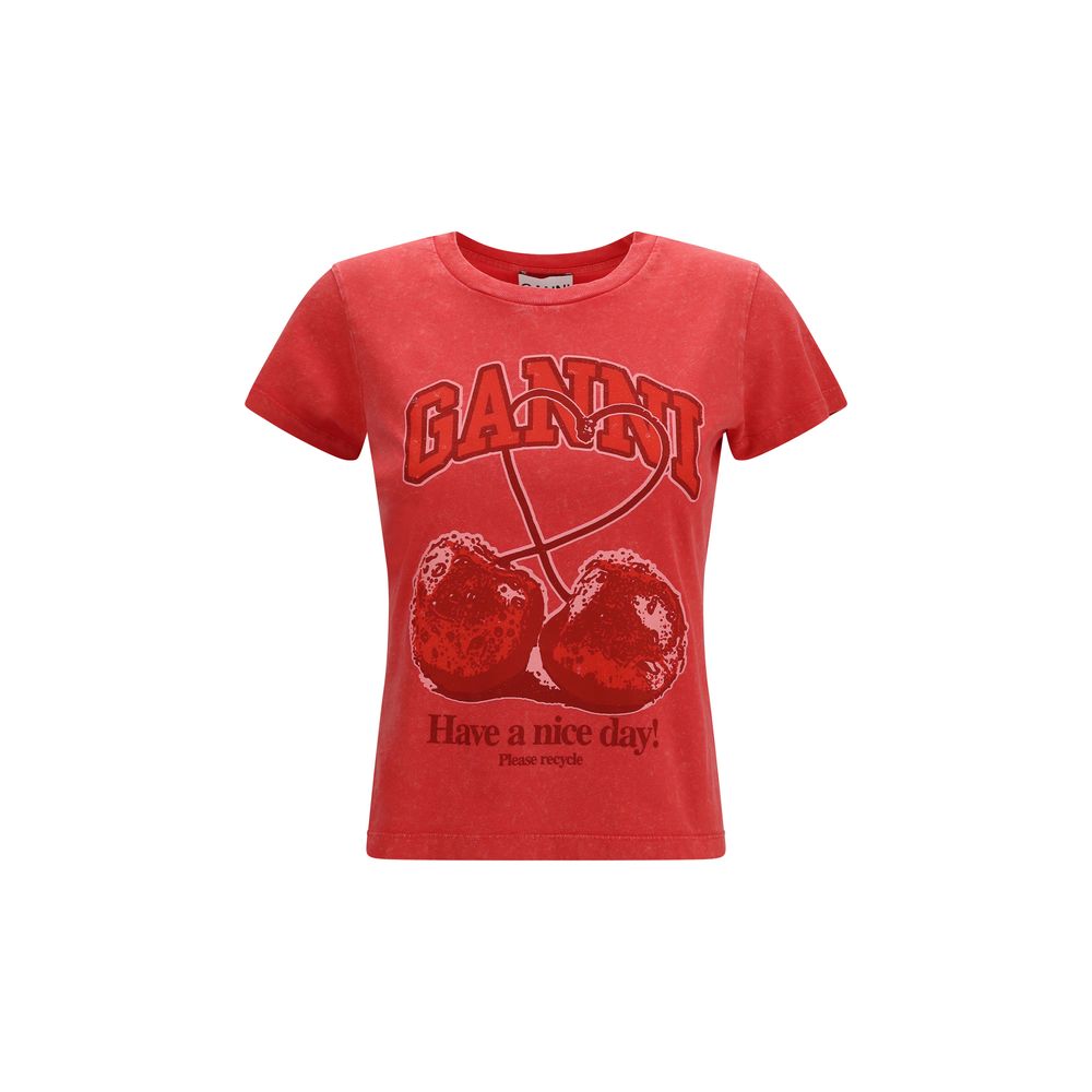 T-shirt en coton multicolore Ganni