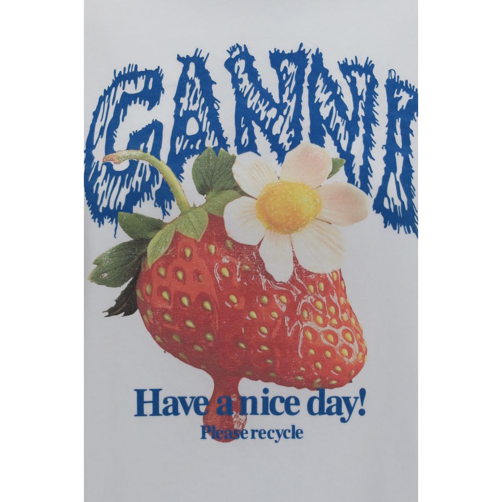 Ganni Langarmshirt aus weißer Baumwolle