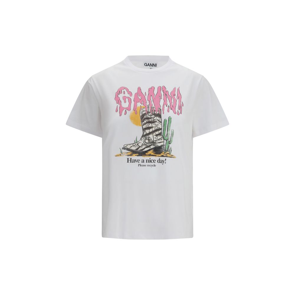 T-shirt Ganni en coton blanc