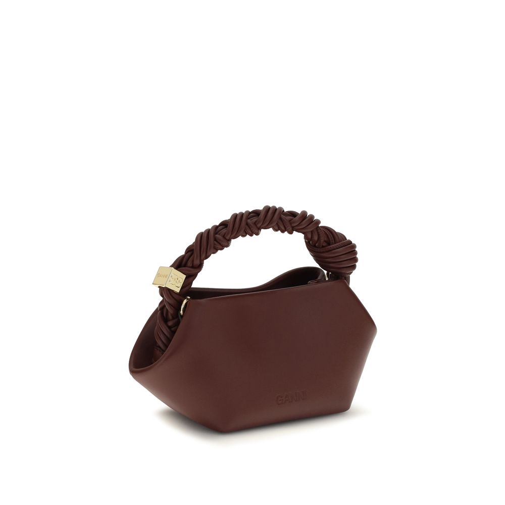 Ganni Bordeaux Handtasche aus recyceltem Leder
