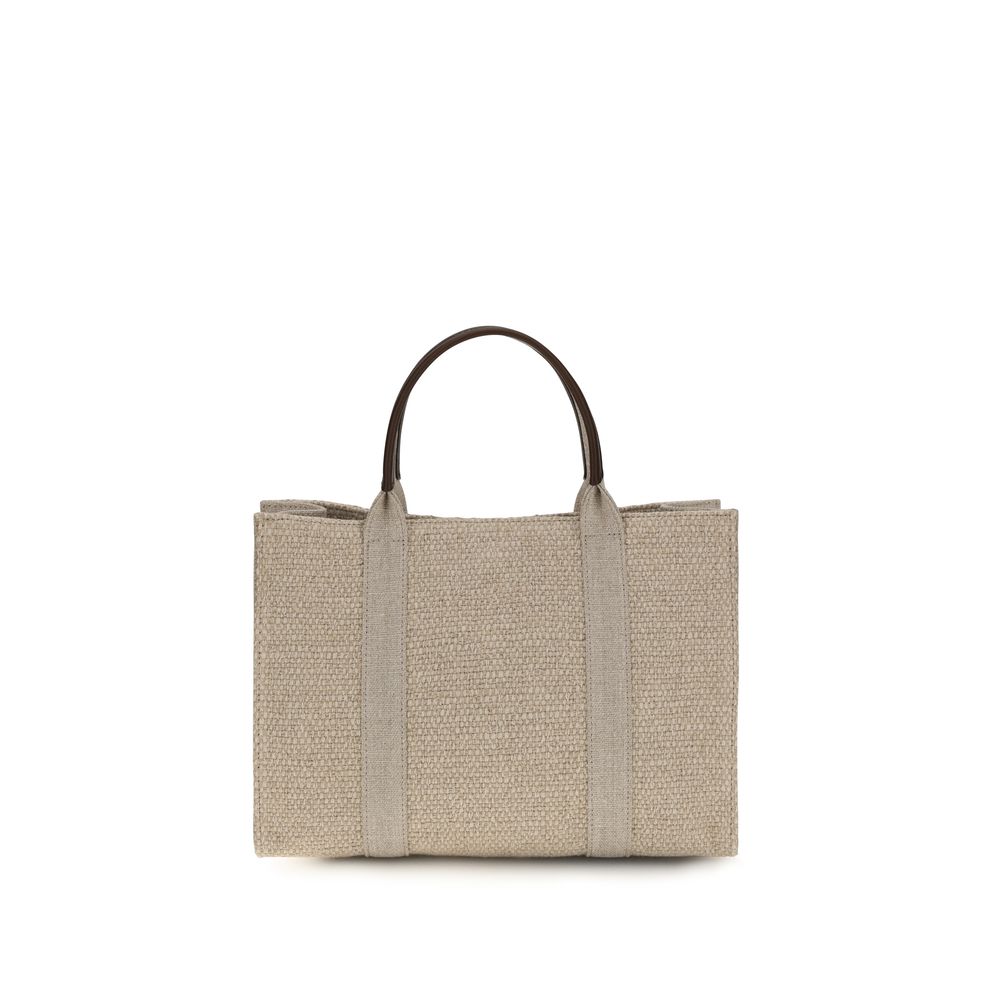 The Row Handtasche aus beigem Stoff