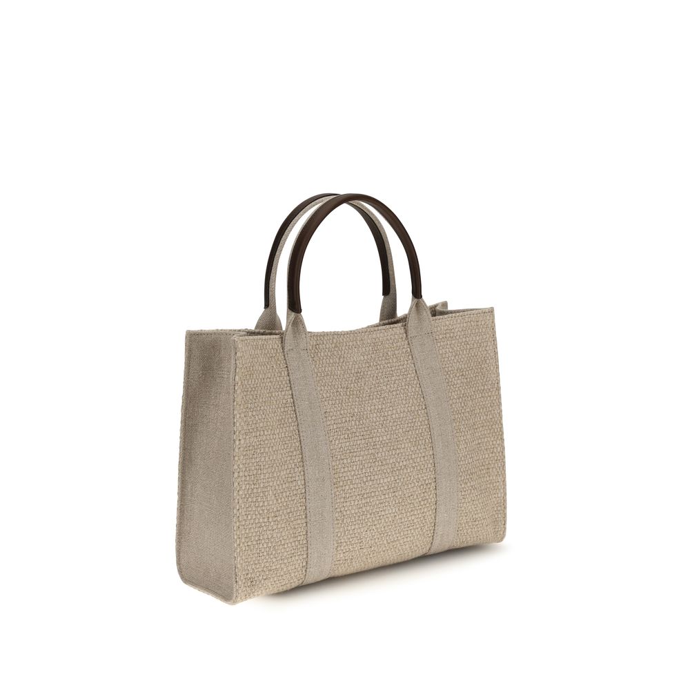The Row Handtasche aus beigem Stoff