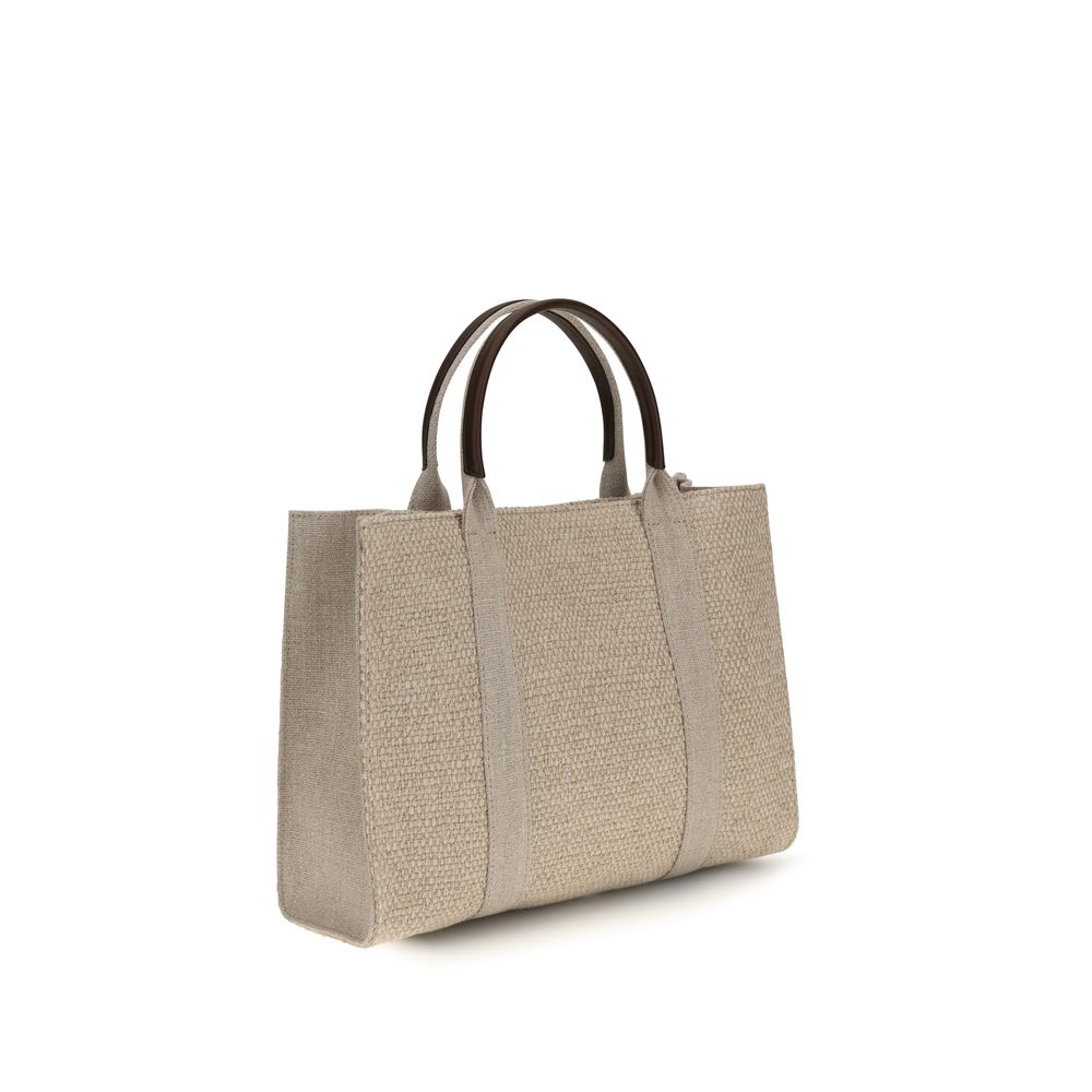 The Row Handtasche aus beigem Stoff