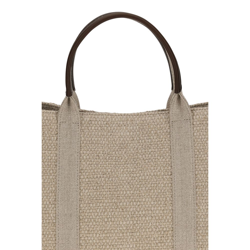 The Row Handtasche aus beigem Stoff