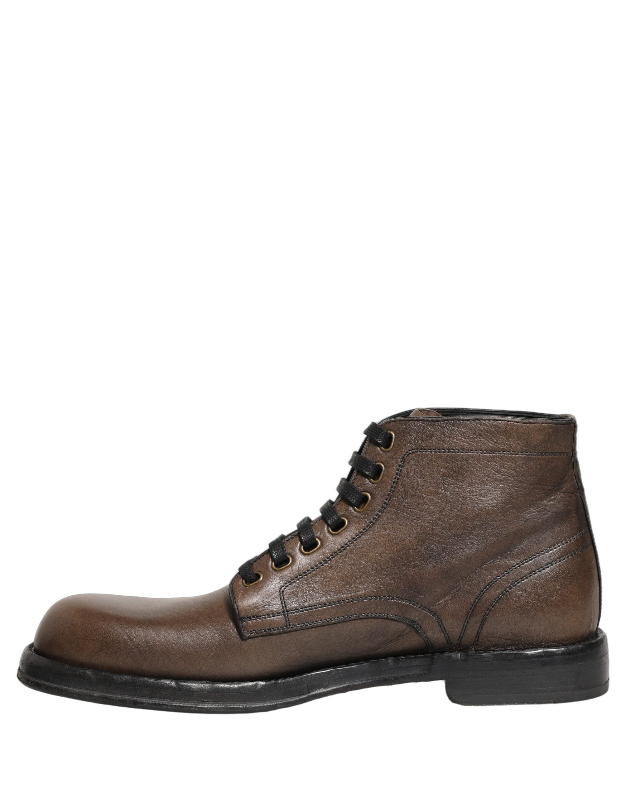 Dolce & Gabbana Braune Perugino Leder Herren Stiefeletten Schuhe