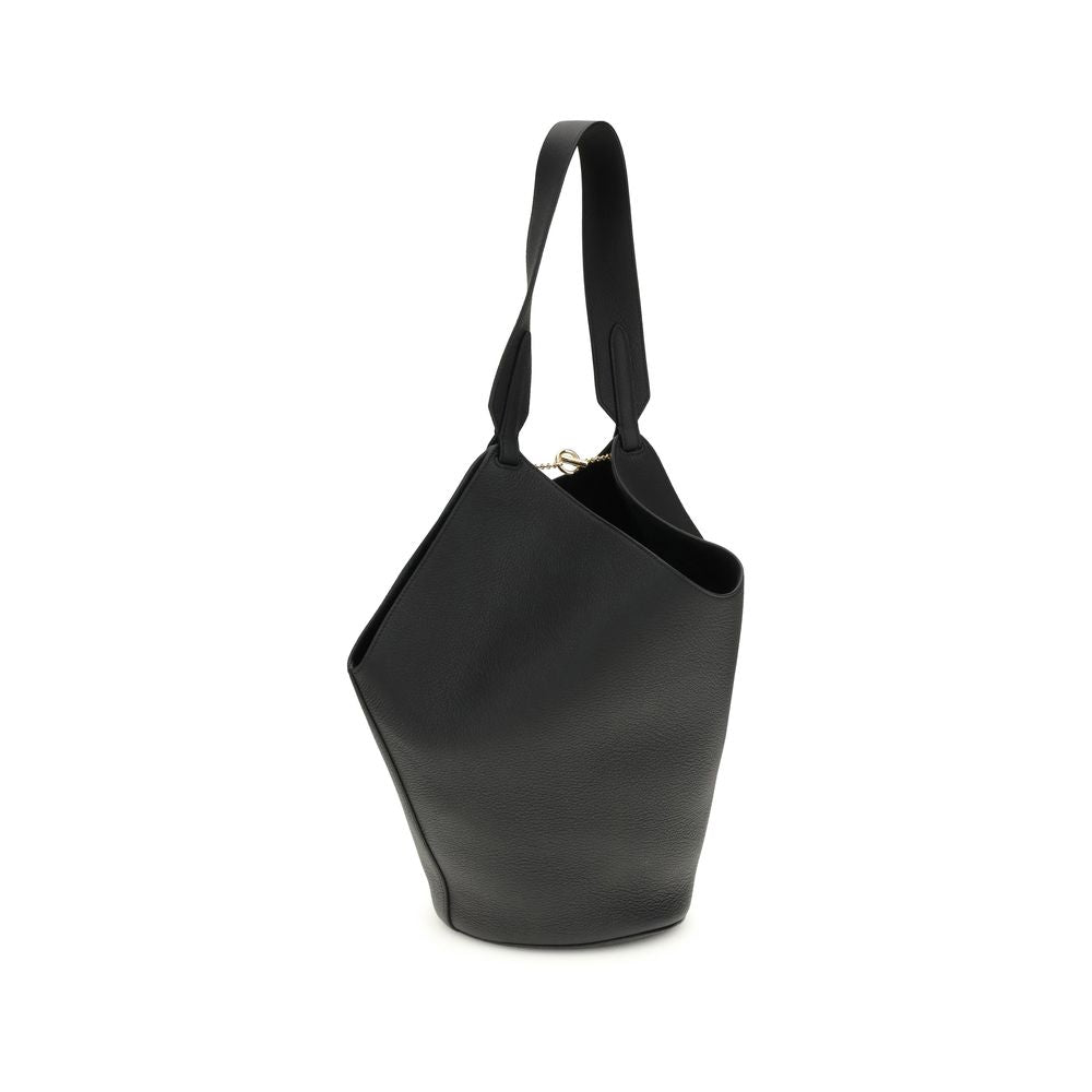 Khaite Black Calf Leather Bos Taurus Shoulder Bag