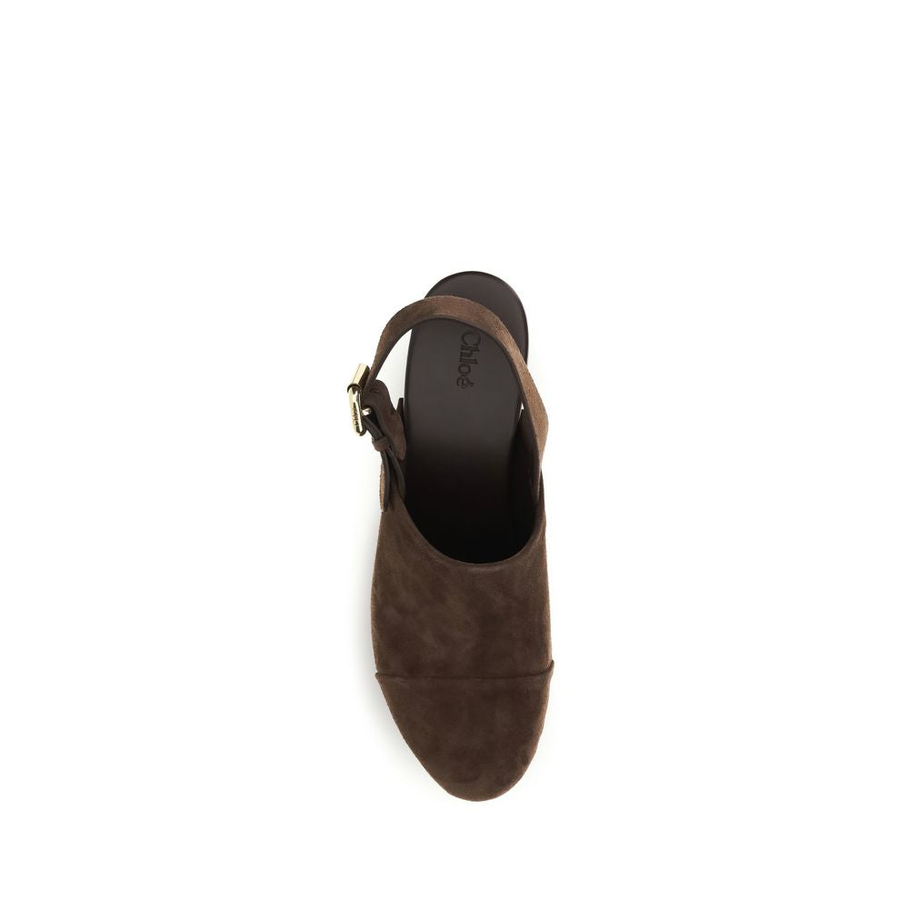 Chloé Bos Taurus Clogs aus braunem Kalbsleder