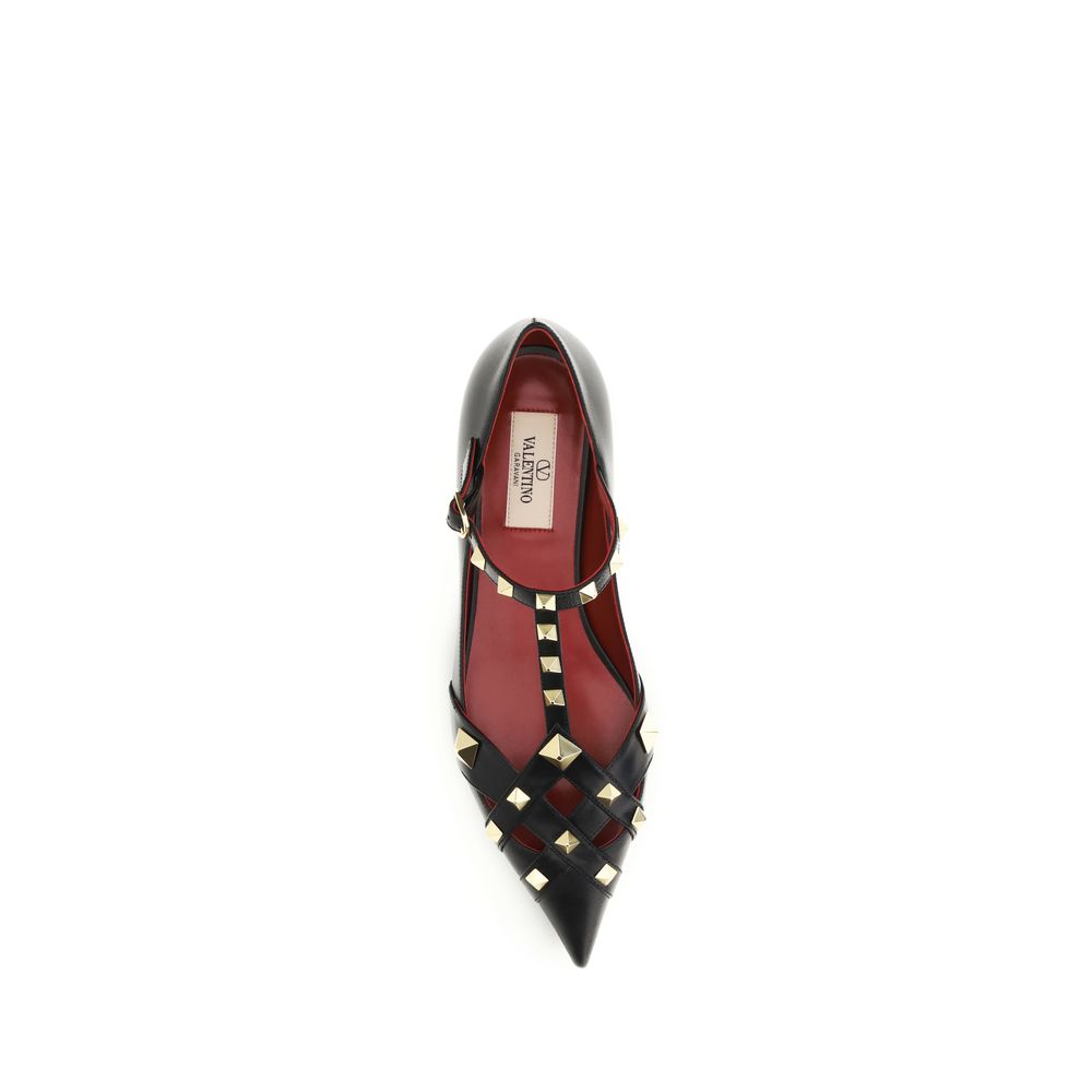 Valentino Garavani Schwarze Ballettschuhe aus Ziegenleder