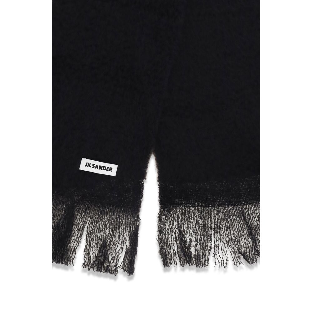 Jil Sander Schwarzer Schal aus Wolle Oves Aries