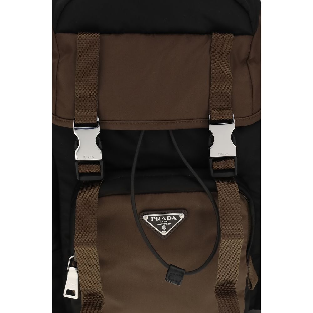 Prada Rucksack aus recyceltem Polyamid in Braun