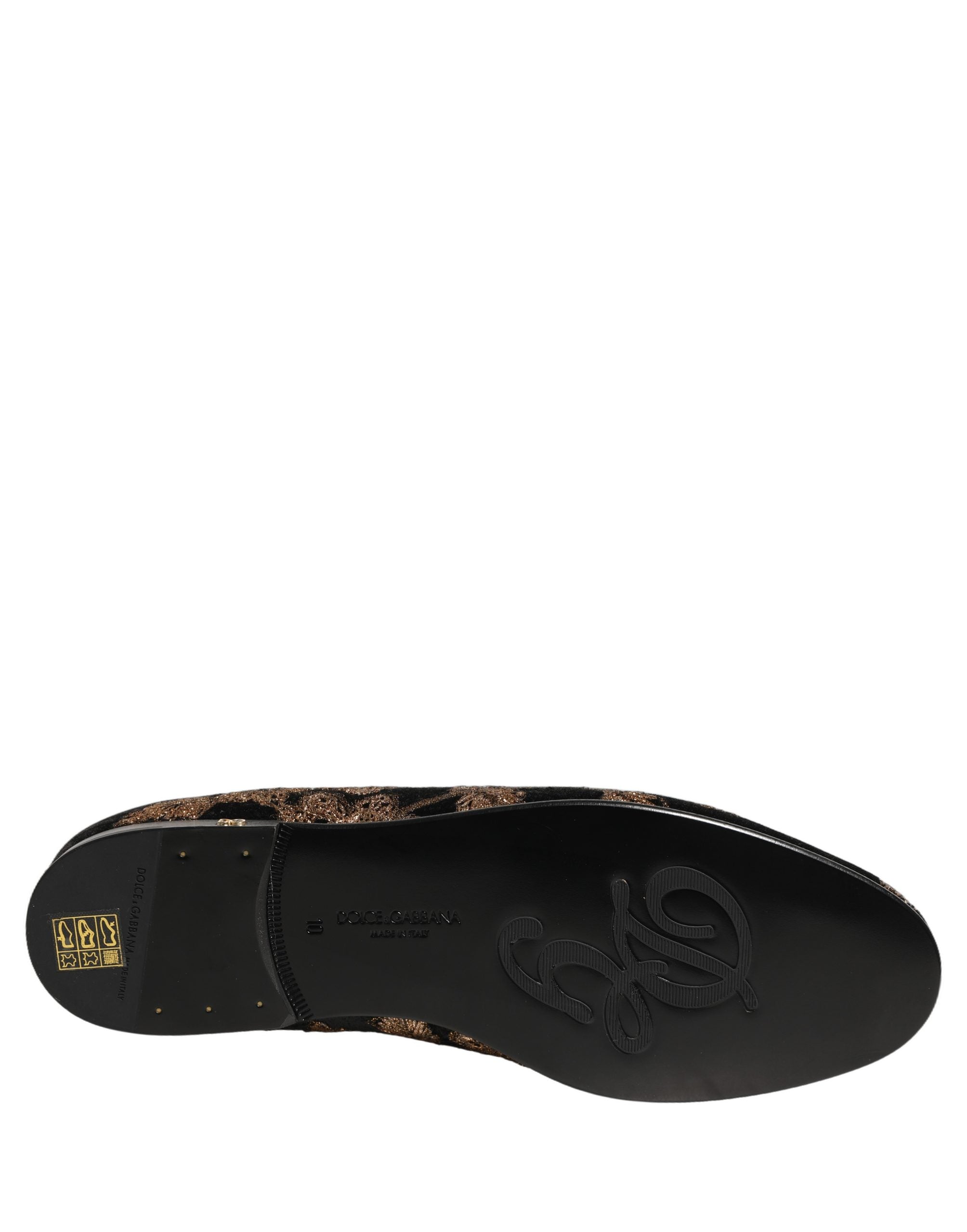 Chaussures mocassins Dolce & Gabbana en jacquard floral noir