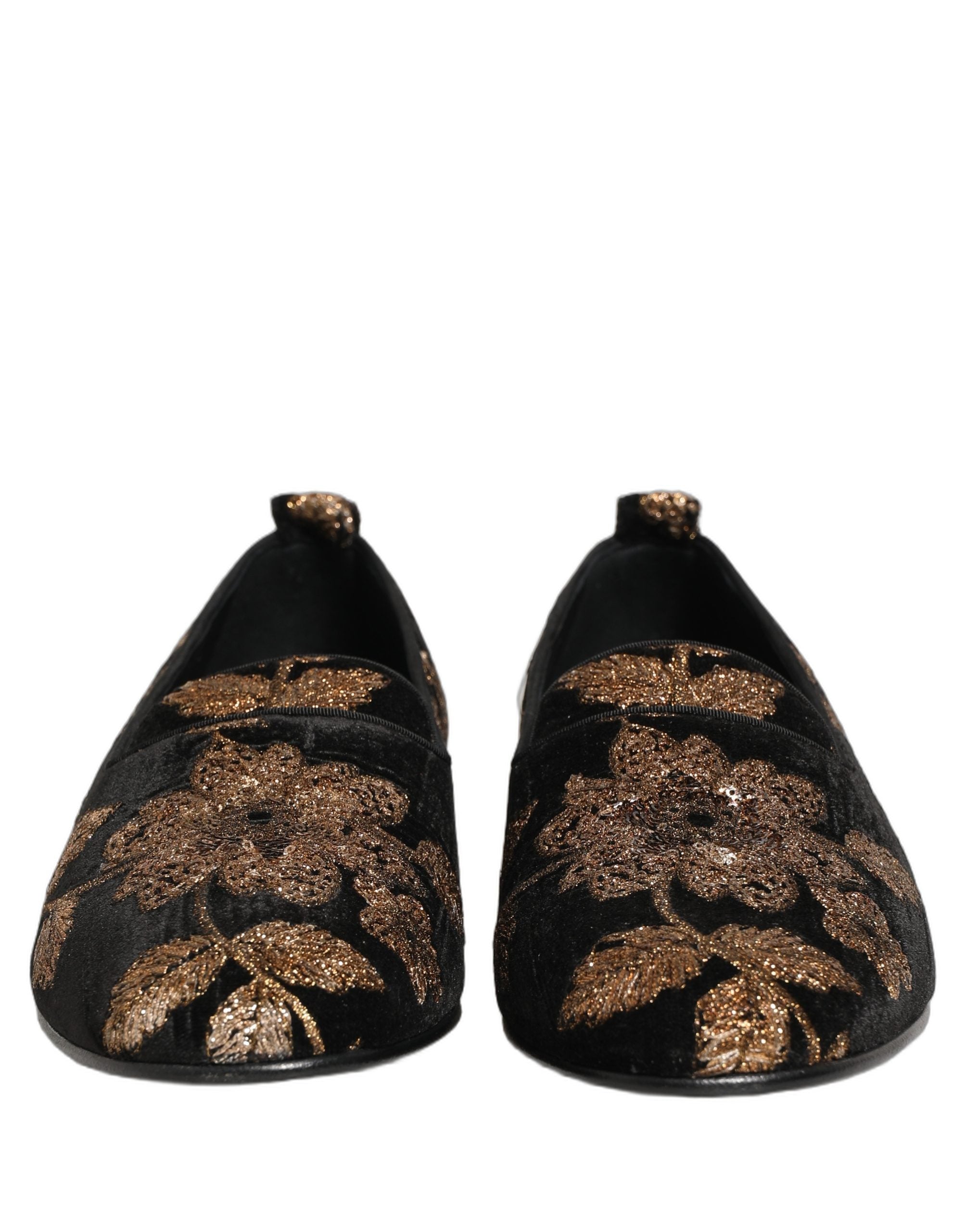 Chaussures mocassins Dolce & Gabbana en jacquard floral noir