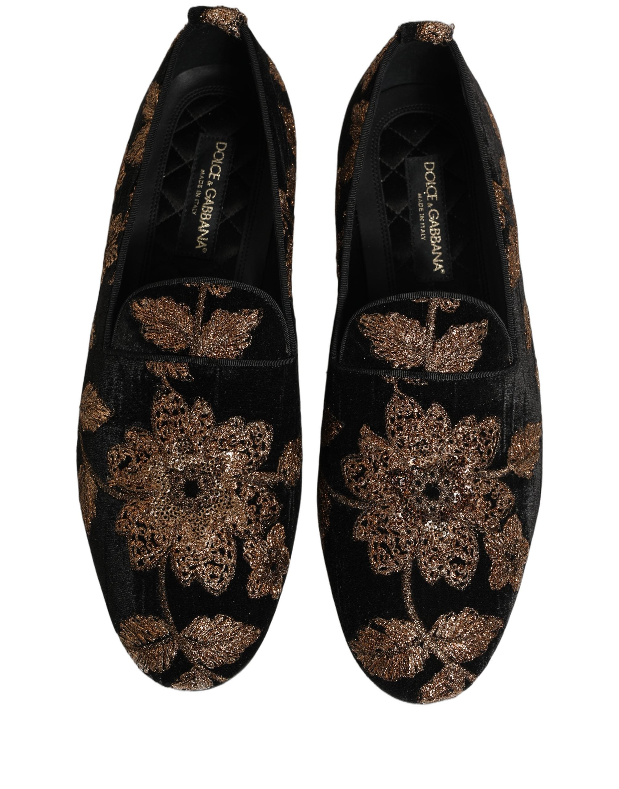 Chaussures mocassins Dolce & Gabbana en jacquard floral noir