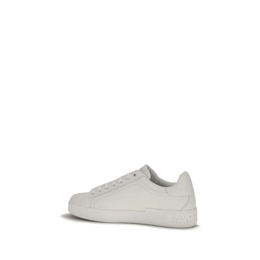Dolce & Gabbana Weiße Kalbsleder Bos Taurus Low Top Sneaker