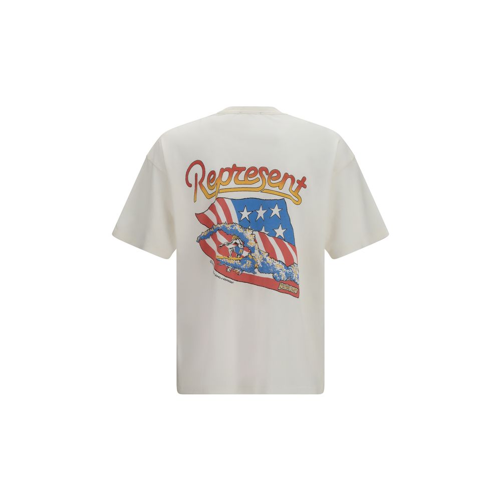 Repräsentiere weißes Baumwoll-T-Shirt