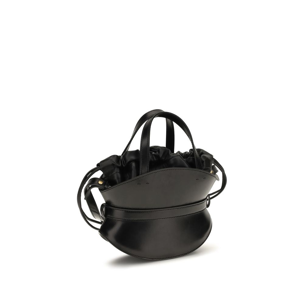 Balmain Schultertasche aus schwarzem Kalbsleder (Bos Taurus)