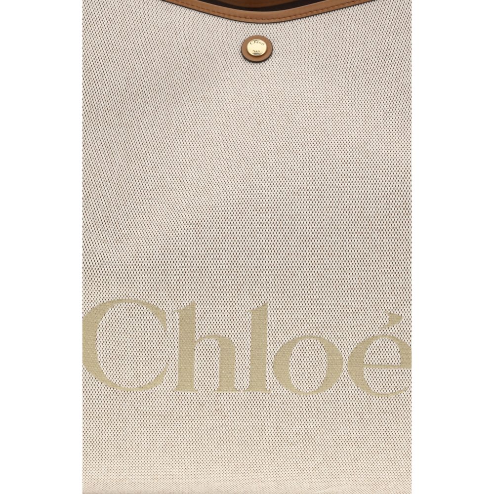 Chloé Schultertasche aus beiger Baumwolle