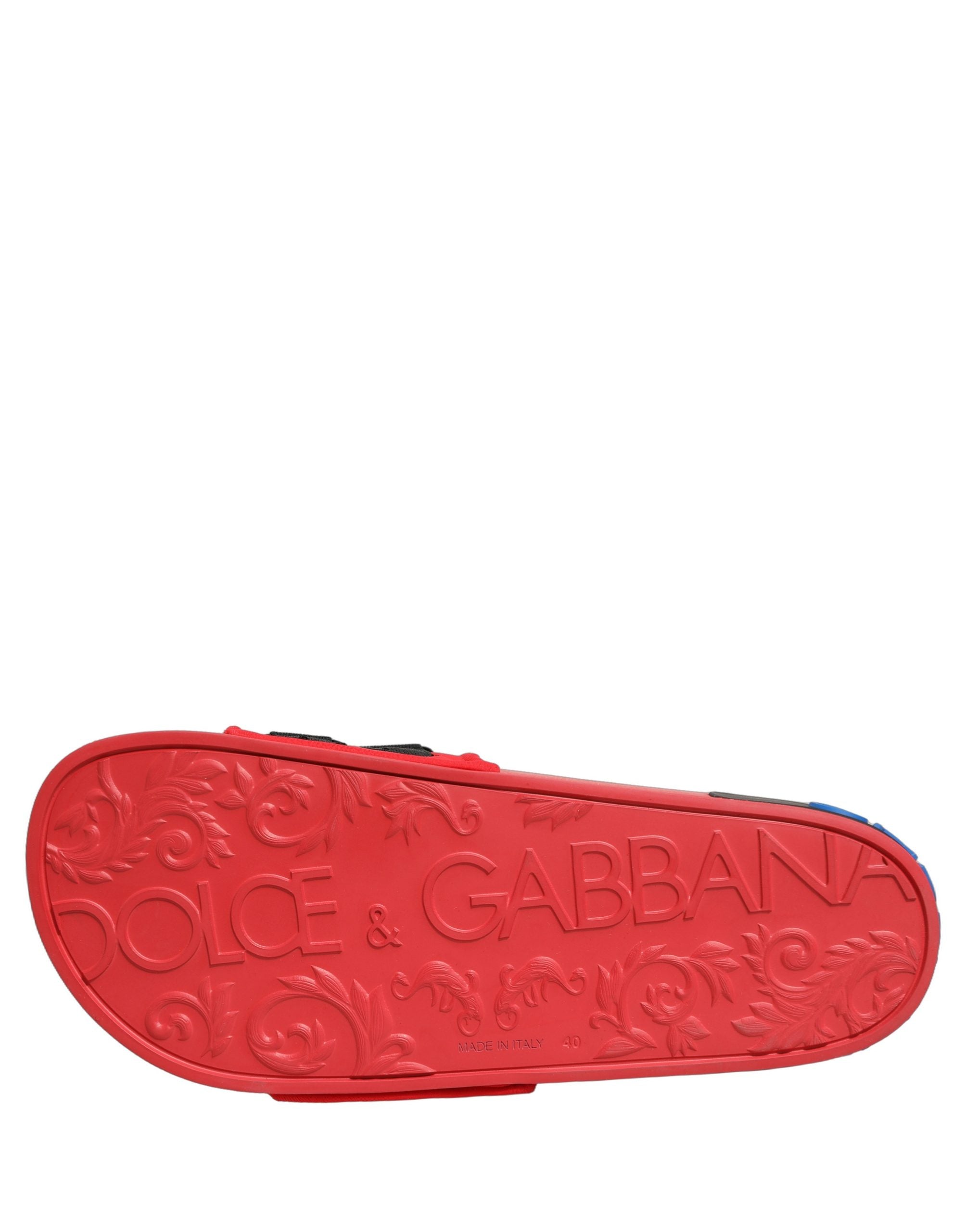 Tongs Dolce & Gabbana rouges en néoprène pour la plage