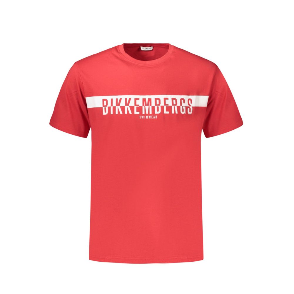 T-shirt en coton rouge Bikkembergs pour homme