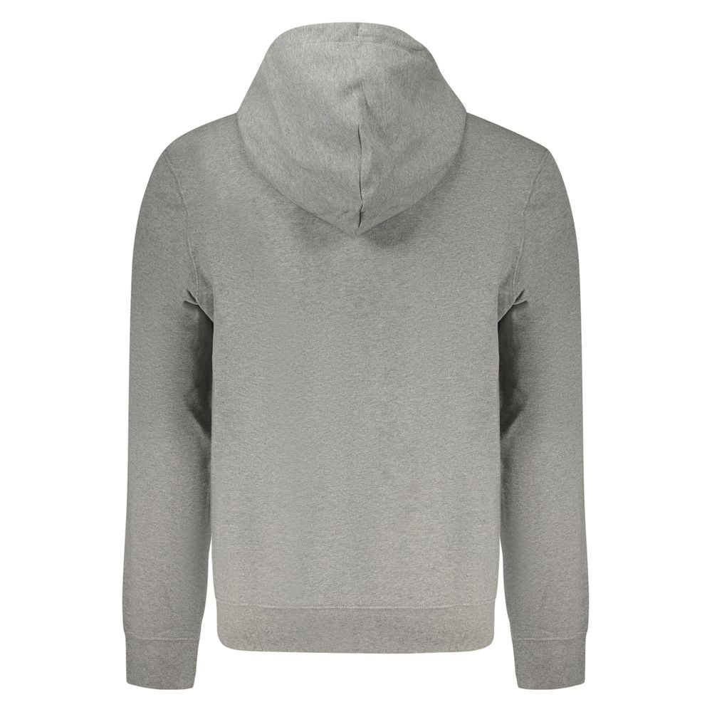 Sweat à capuche gris en coton pour homme Calvin Klein