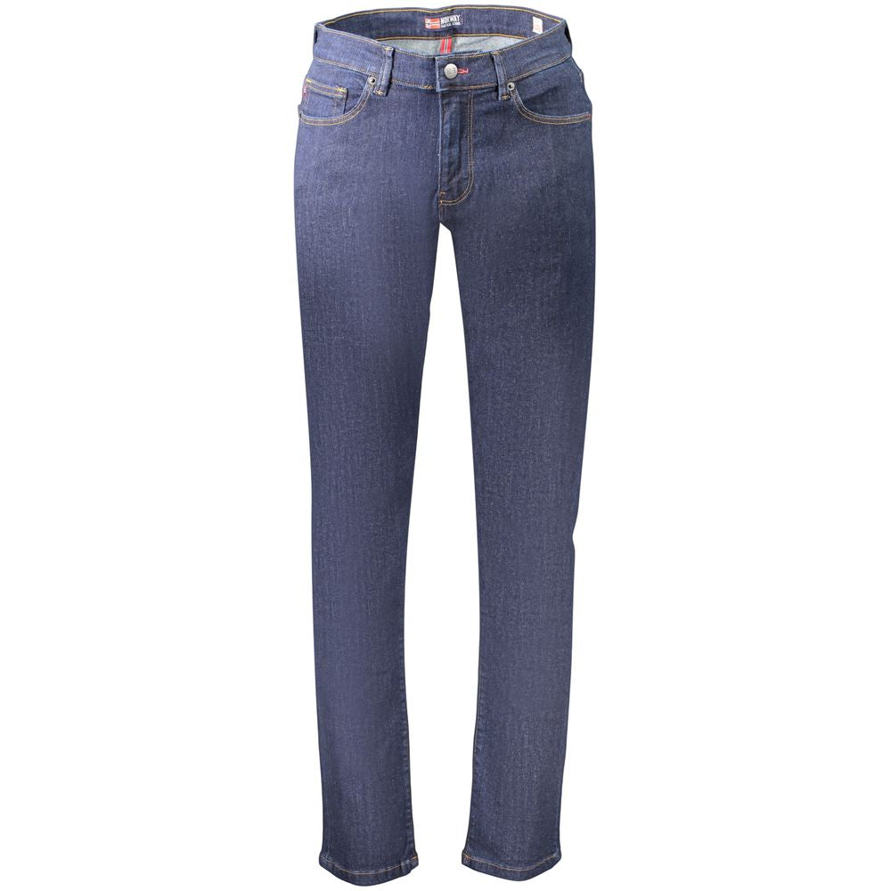 Norwegen 1963 Blaue Herrenjeans aus Baumwolle für einen zeitlosen Casual-Look
