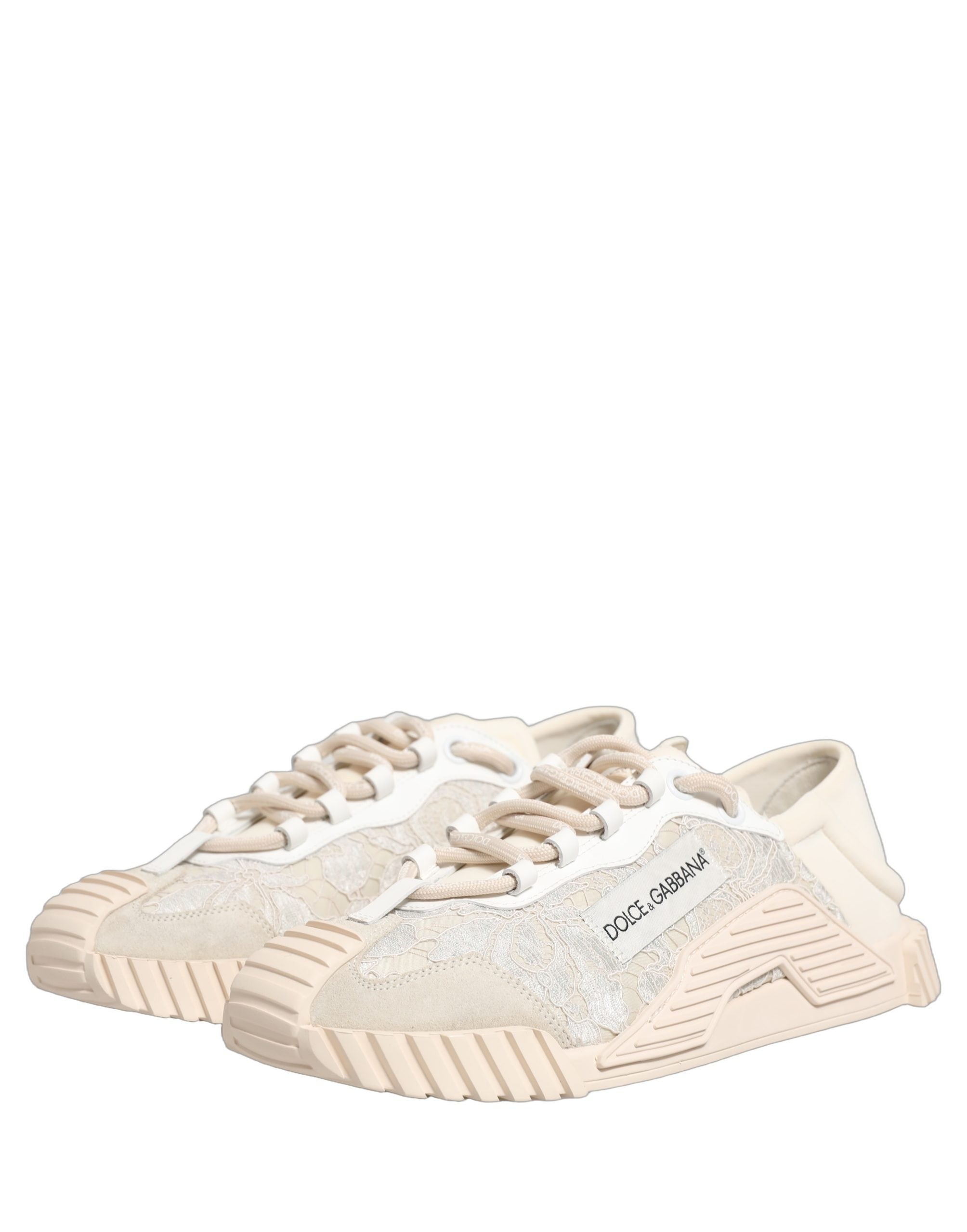 Dolce & Gabbana Weiße Schnürsenkel NS1 Low Top Sneaker Sportschuhe