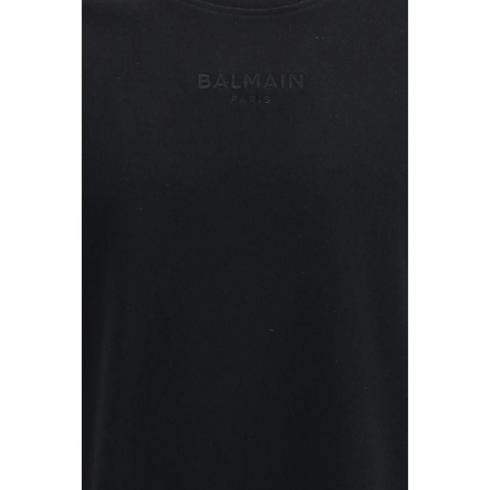 Balmain schwarzes Baumwoll-T-Shirt