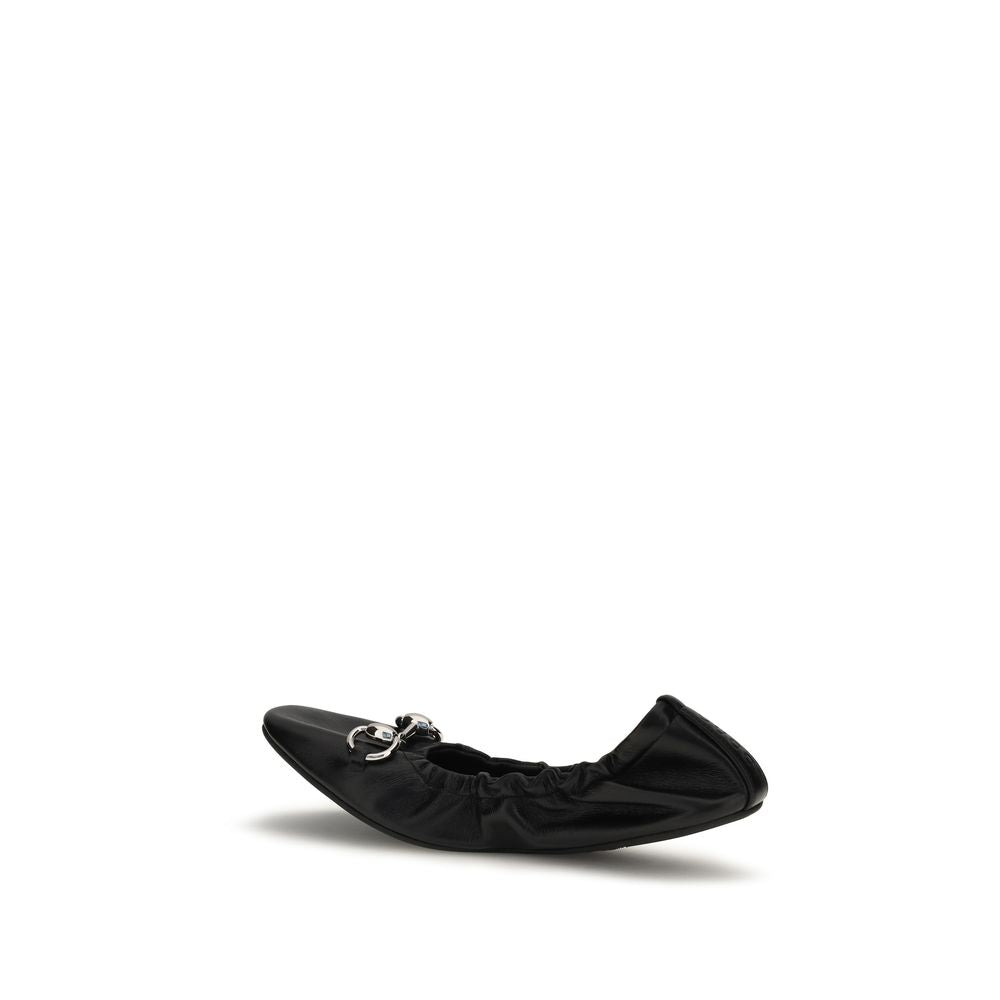 Gucci Schwarze Kalbsleder Bos Taurus Ballerinas