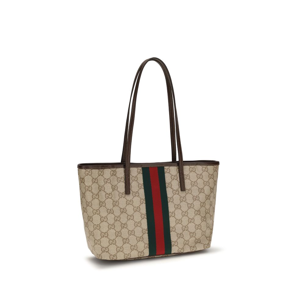 Gucci Schultertasche aus beiger Baumwolle