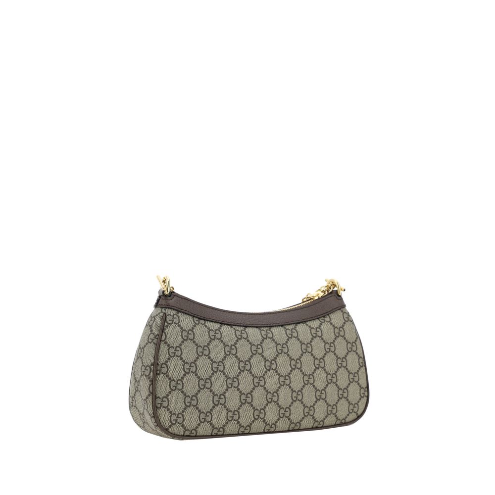 Gucci Schultertasche aus brauner Baumwolle