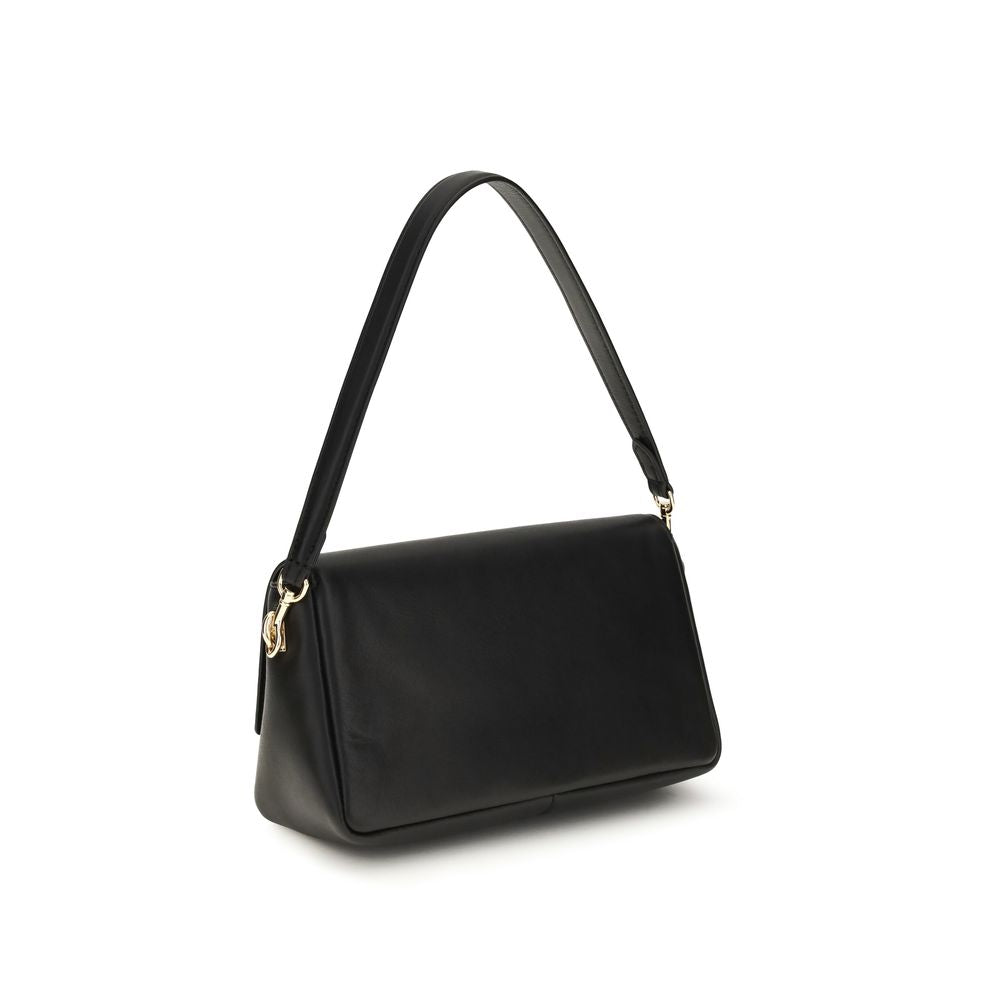 Tory Burch Schultertasche aus schwarzem Kalbsleder Bos Taurus