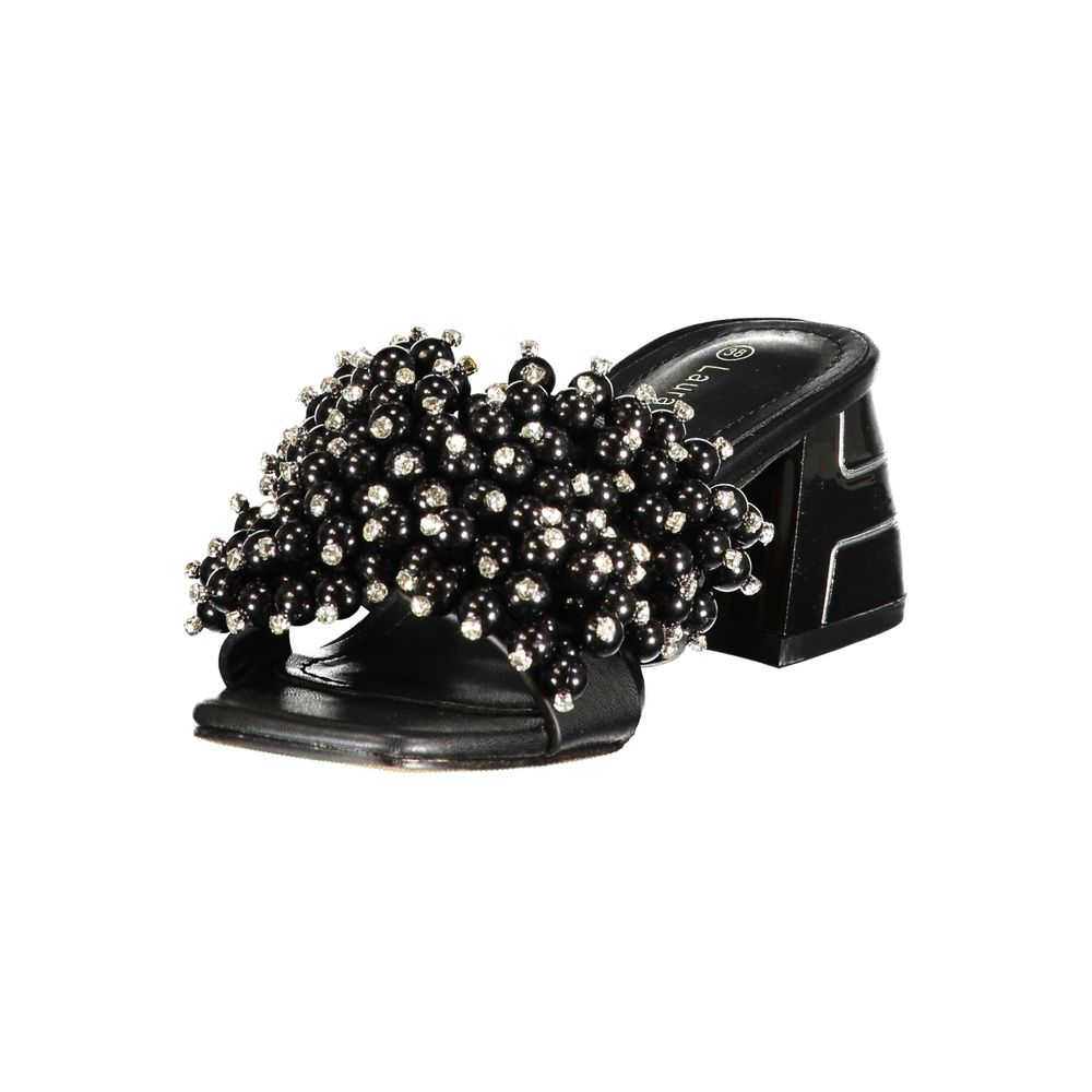 Laura Biagiotti Schwarze Polyurethan-Sandalen für Damen