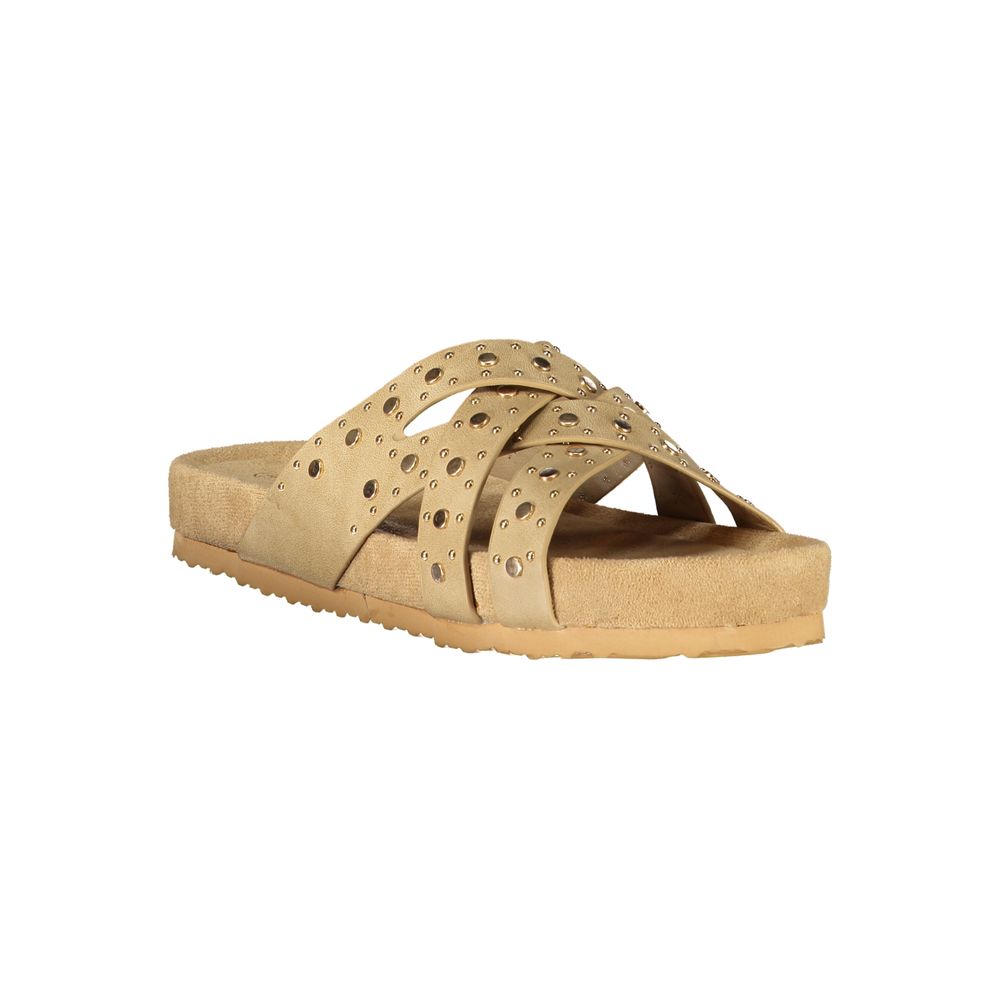 Laura Biagiotti Beige Polyurethan Damen Sandale
