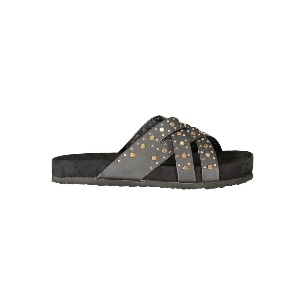 Laura Biagiotti Schwarze Polyurethan-Sandalen für Damen